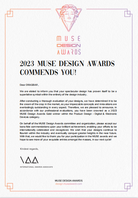 DRAGBAR Wins Big at MUSE Design Awards 2023 with Two Excellent Vaping Products插图