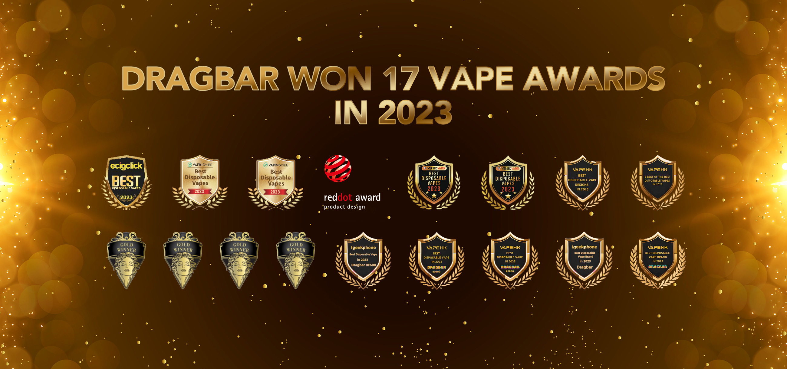 Heading to be a pioneer, DRAGBAR has won 17 vape awards in 2023!插图